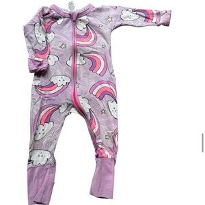 Bonds Purple Kids Pajamas with Clouds and Rainbows